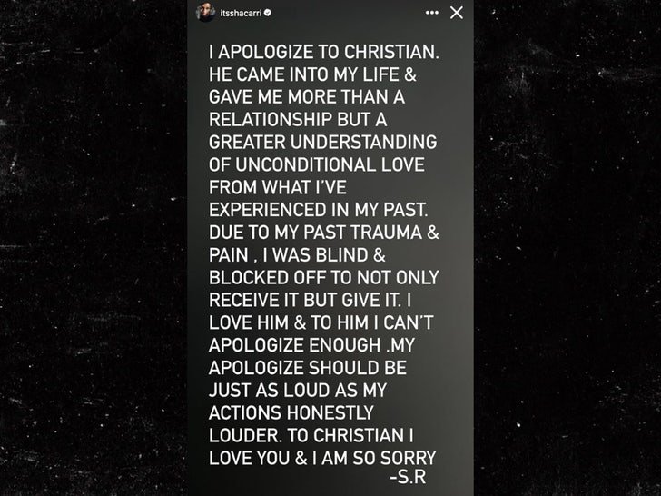 shacarri richardson apology instagram sub