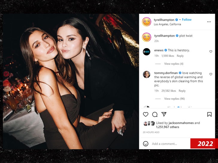 selena gomez hailey bieber tyrell hampton sub swipe