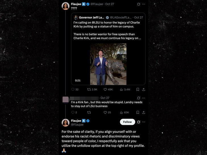 Flaujae Johnson charlie kirk x tweets