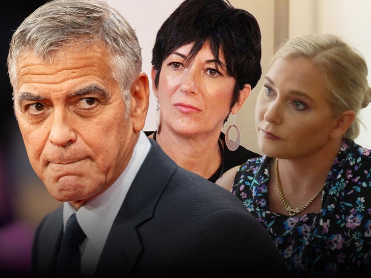 Virginia Giuffre george clooney and ghislaine maxwell getty 1
